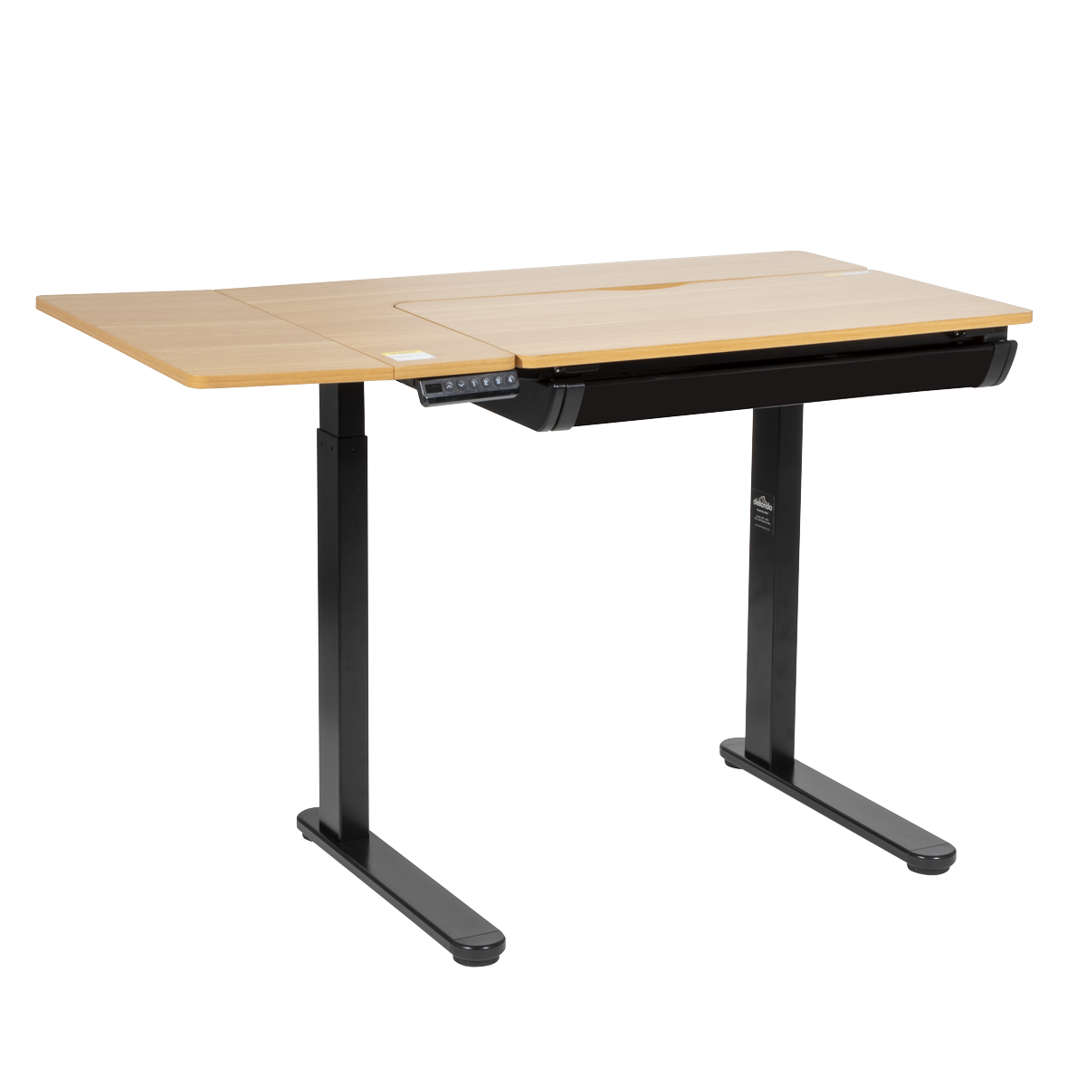 Dellonda Single Motor Ultra-Quiet Electric Adjustable Drawing Table with 40° Tilt, Drawer & Side Table