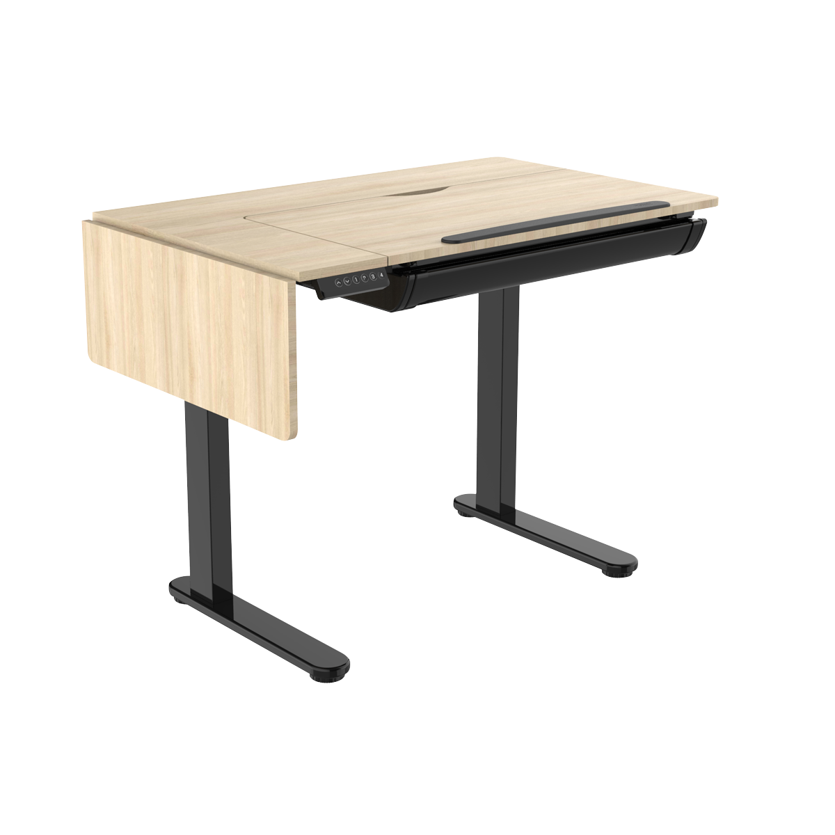 Dellonda Single Motor Ultra-Quiet Electric Adjustable Drawing Table with 40° Tilt, Drawer & Side Table