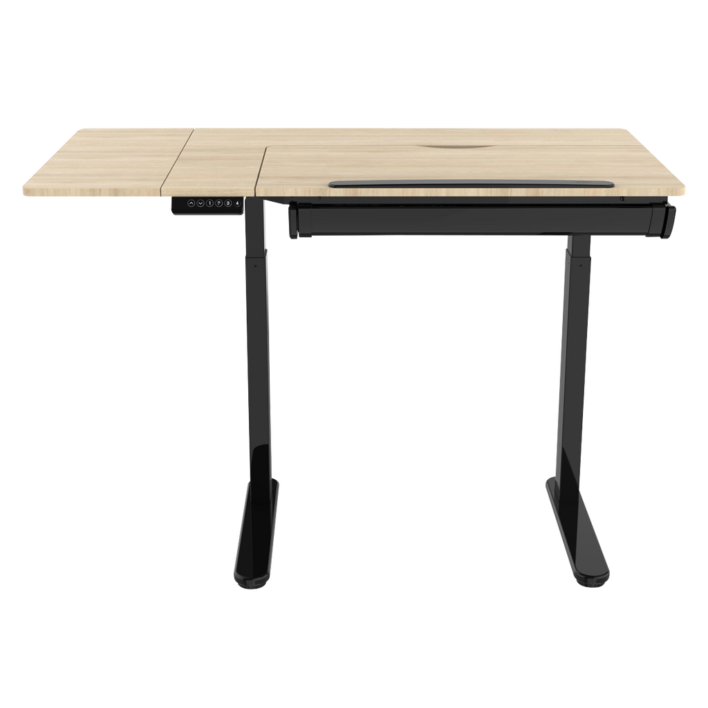 Dellonda Single Motor Ultra-Quiet Electric Adjustable Drawing Table with 40° Tilt, Drawer & Side Table