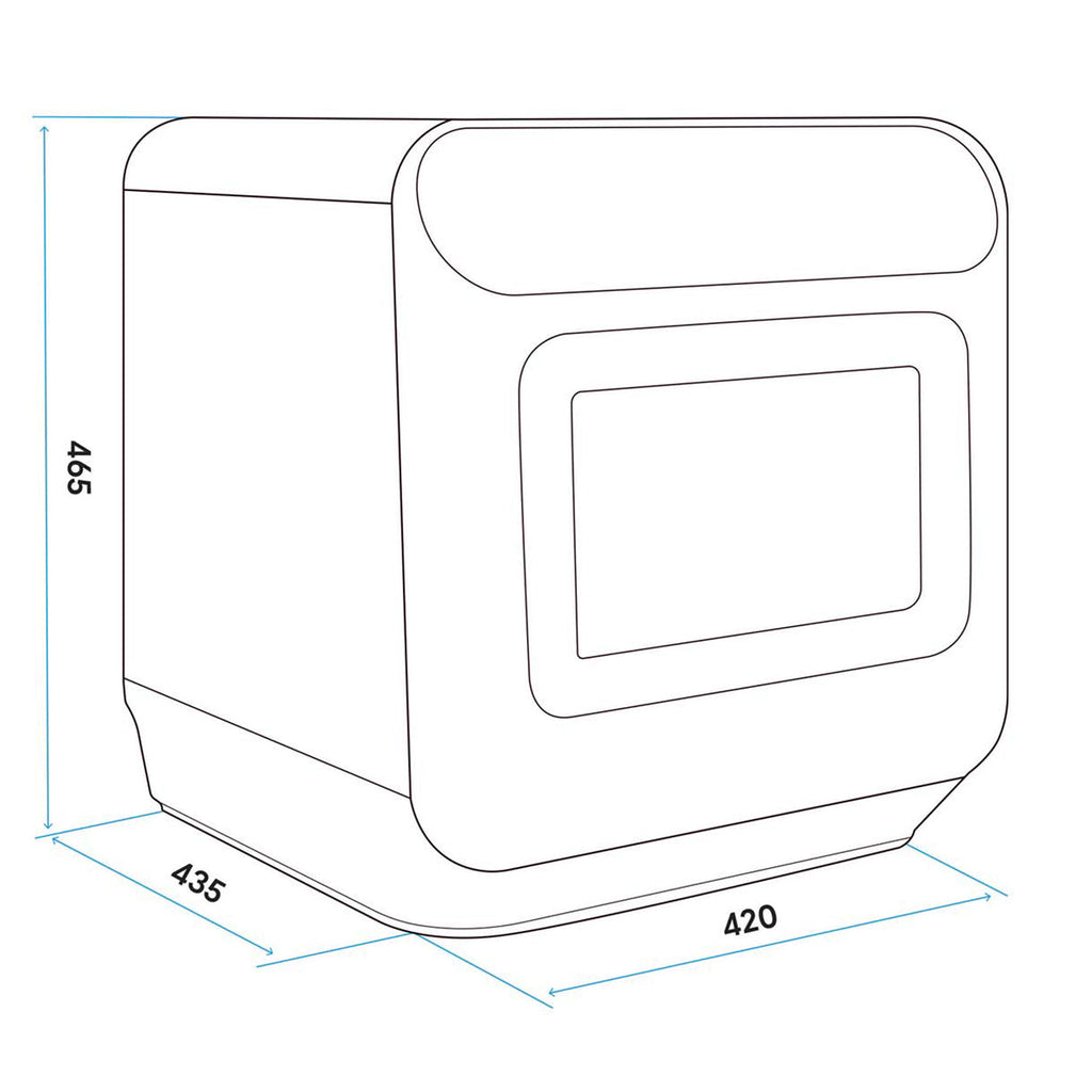 Baridi Mini Tabletop Dishwasher, 3 Place Settings, 6L Capacity, White (DH72)