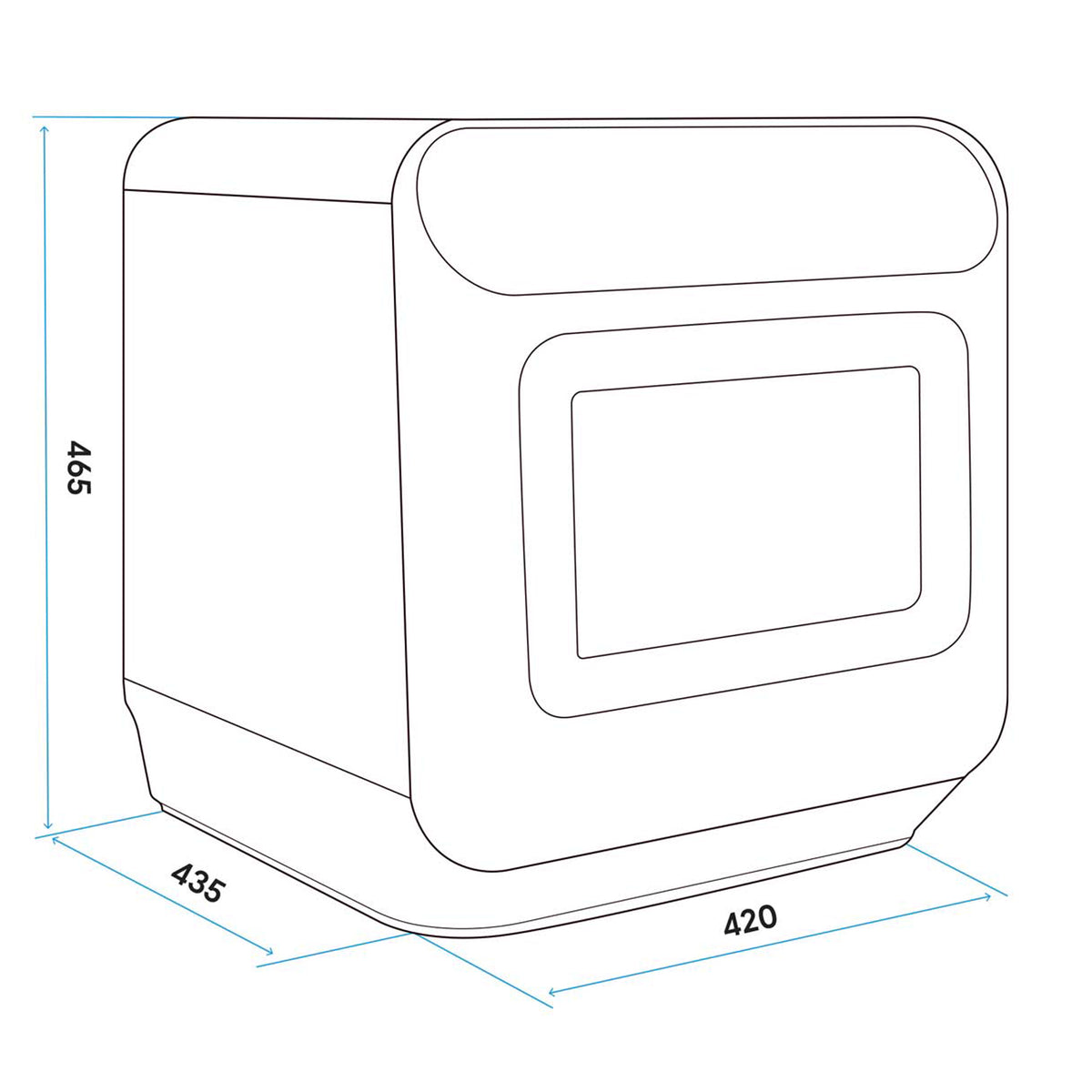 Baridi Mini Tabletop Dishwasher, 3 Place Settings, 6L Capacity, White (DH72)