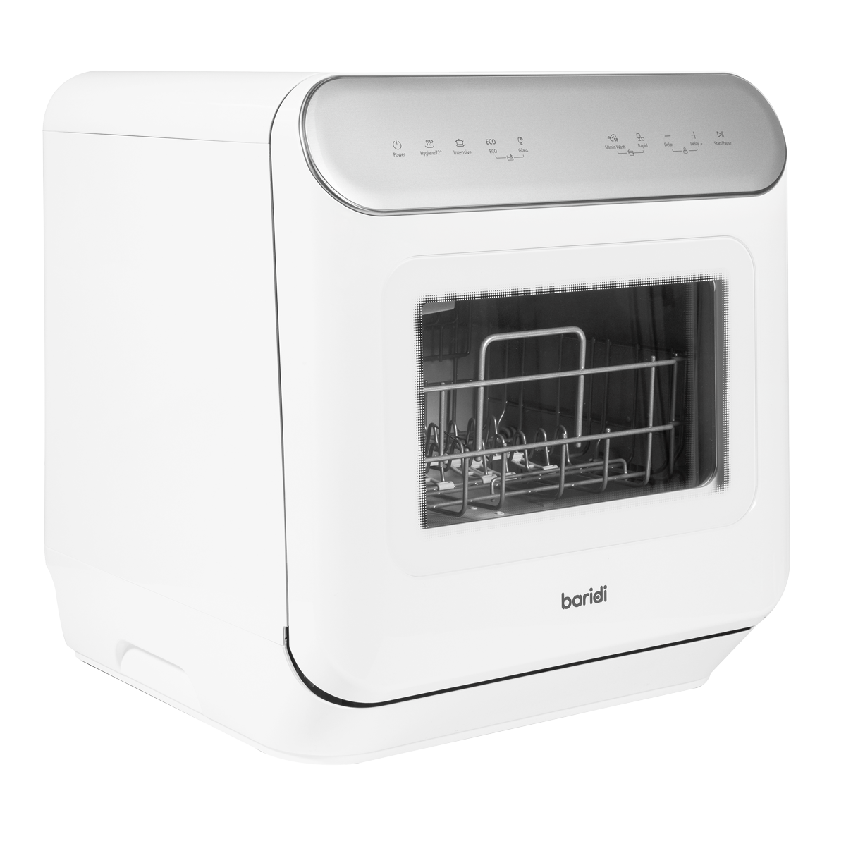Baridi Mini Tabletop Dishwasher, 3 Place Settings, 6L Capacity, White (DH72)