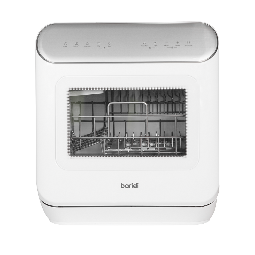Baridi Mini Tabletop Dishwasher, 3 Place Settings, 6L Capacity, White (DH72)