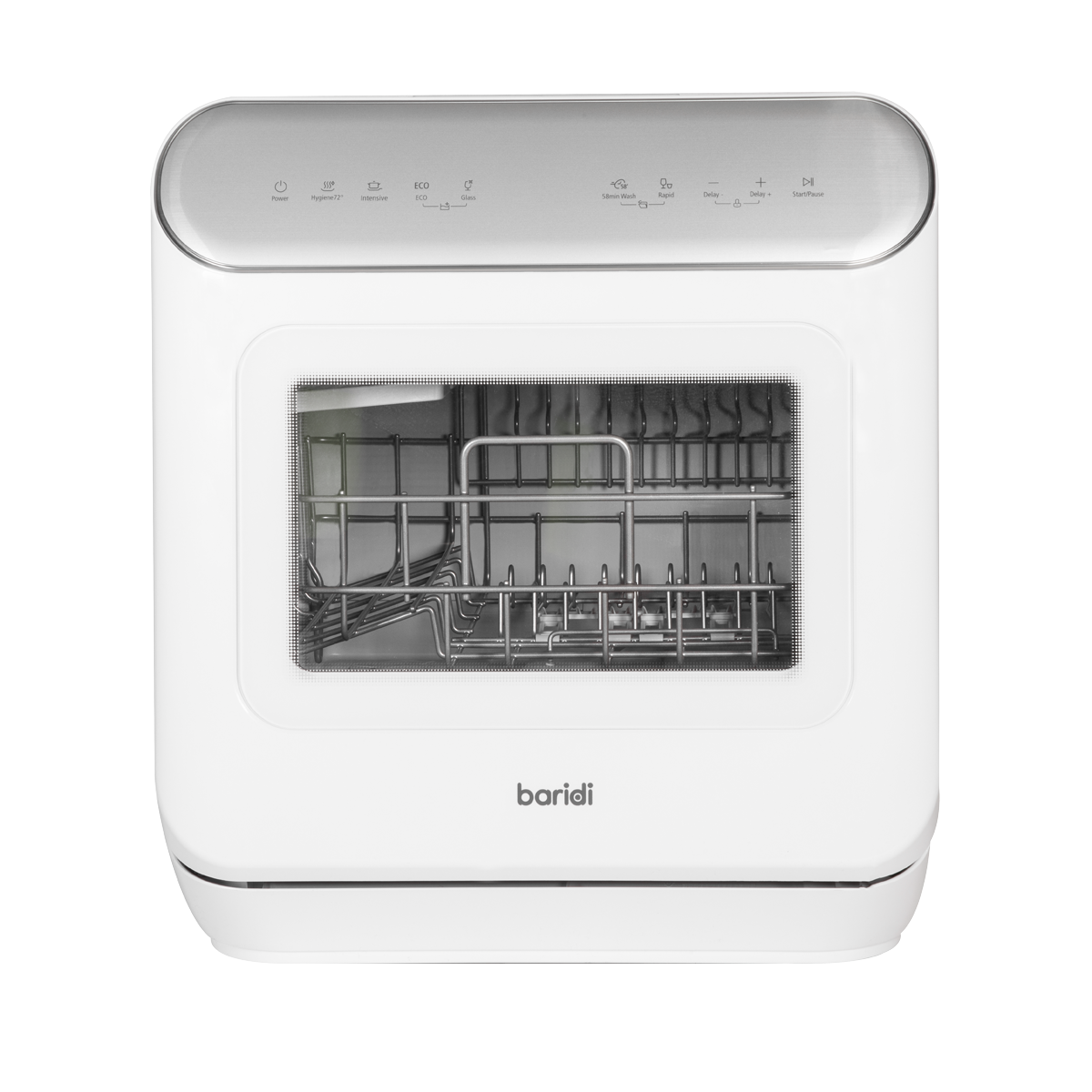Baridi Mini Tabletop Dishwasher, 3 Place Settings, 6L Capacity, White (DH72)