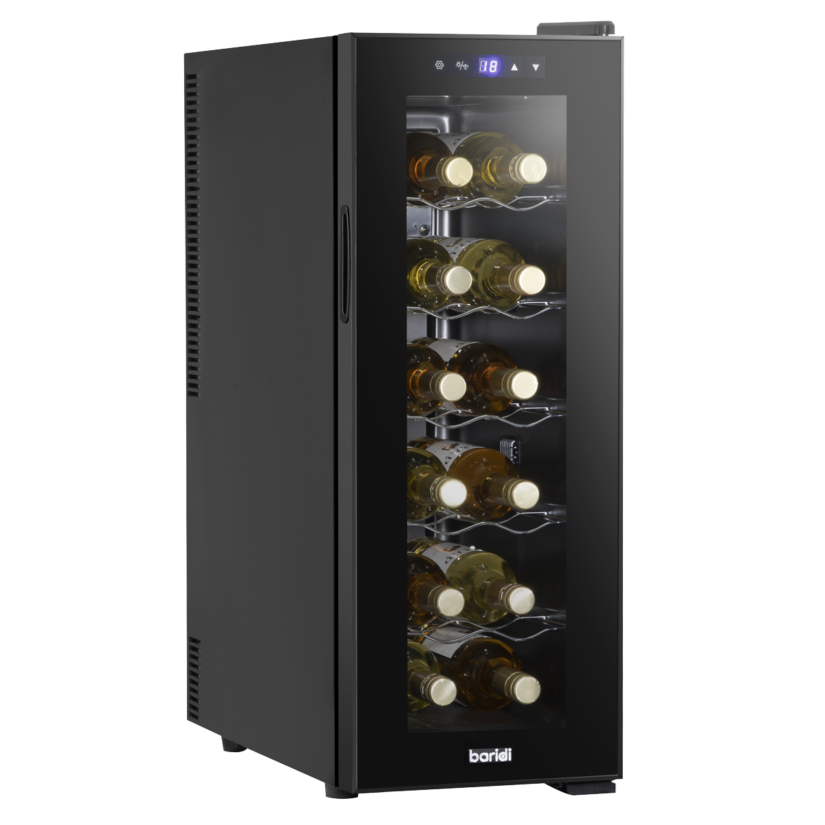 Baridi Wine Cooler Fridge, 12 Bottle, Black (DH73)