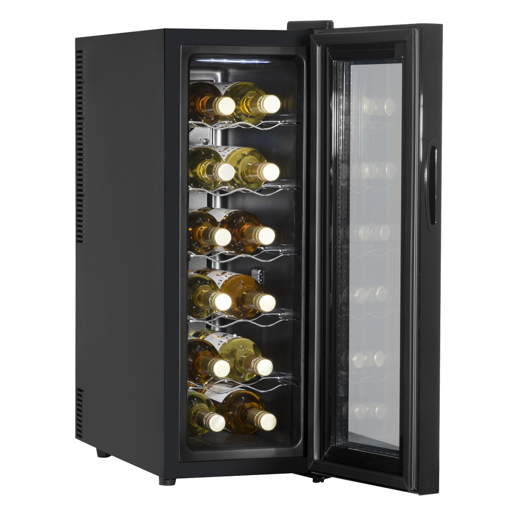 Baridi Wine Cooler Fridge, 12 Bottle, Black (DH73) (Factory Refurbished A)