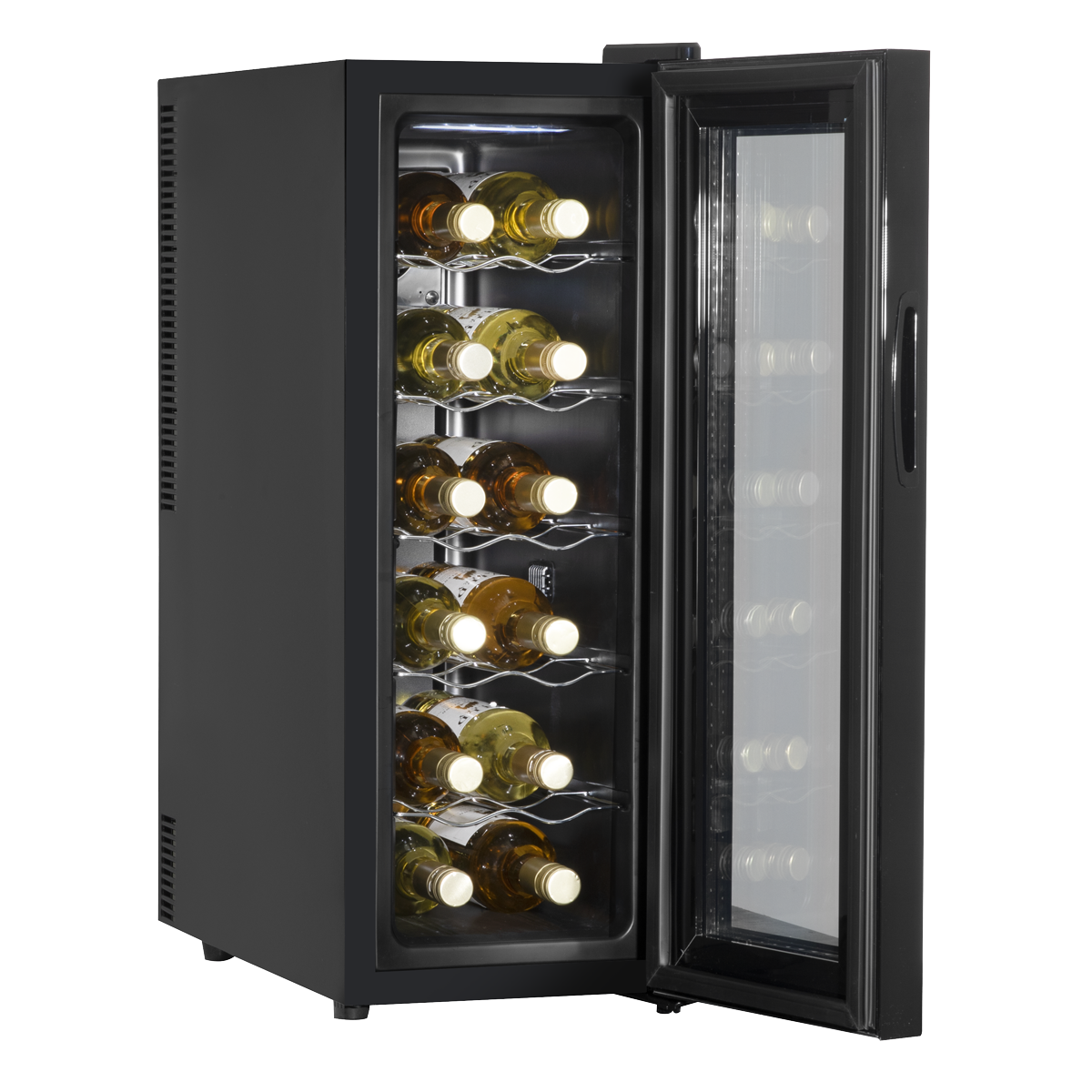 Baridi Wine Cooler Fridge, 12 Bottle, Black (DH73)