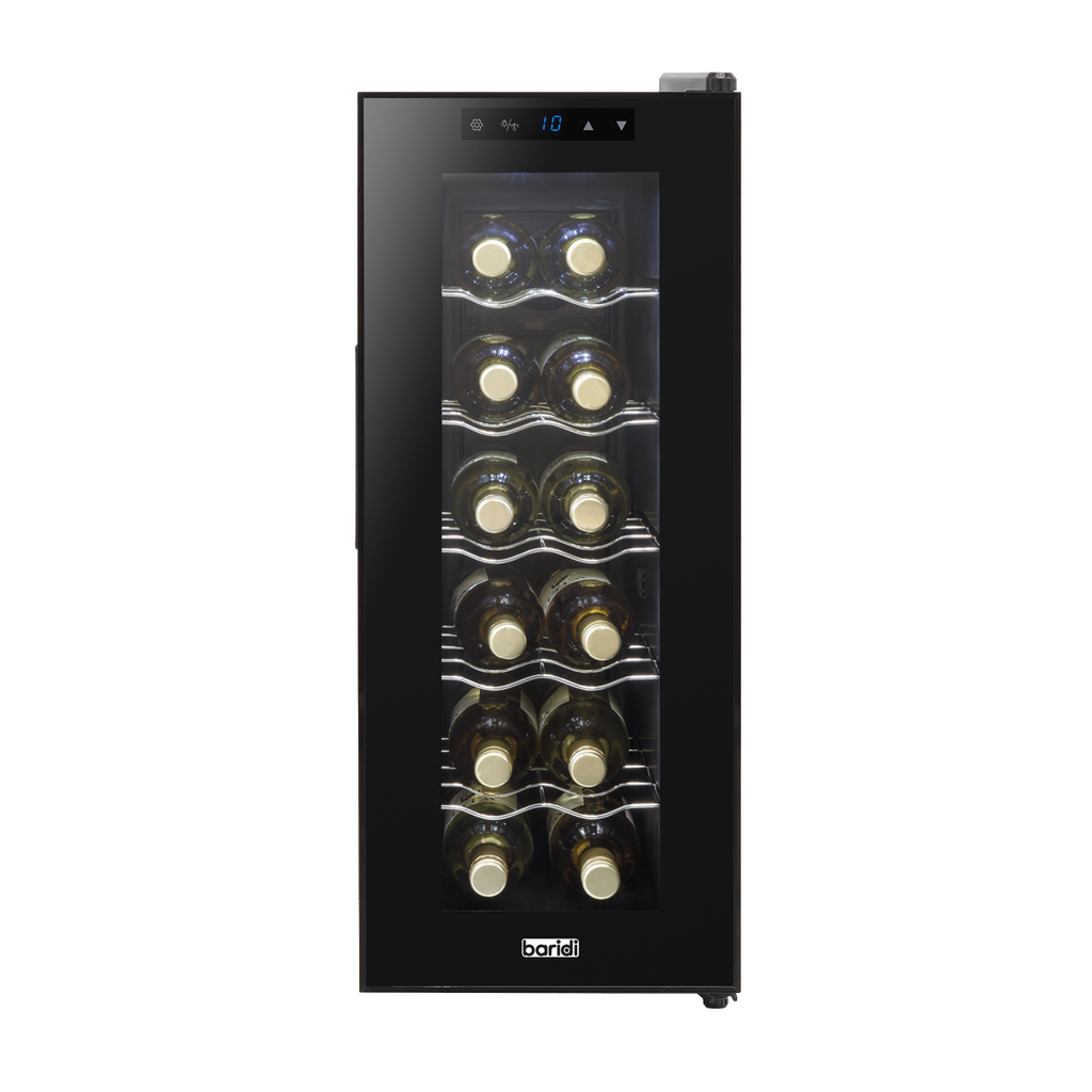 Baridi Wine Cooler Fridge, 12 Bottle, Black (DH73) (Factory Refurbished A)