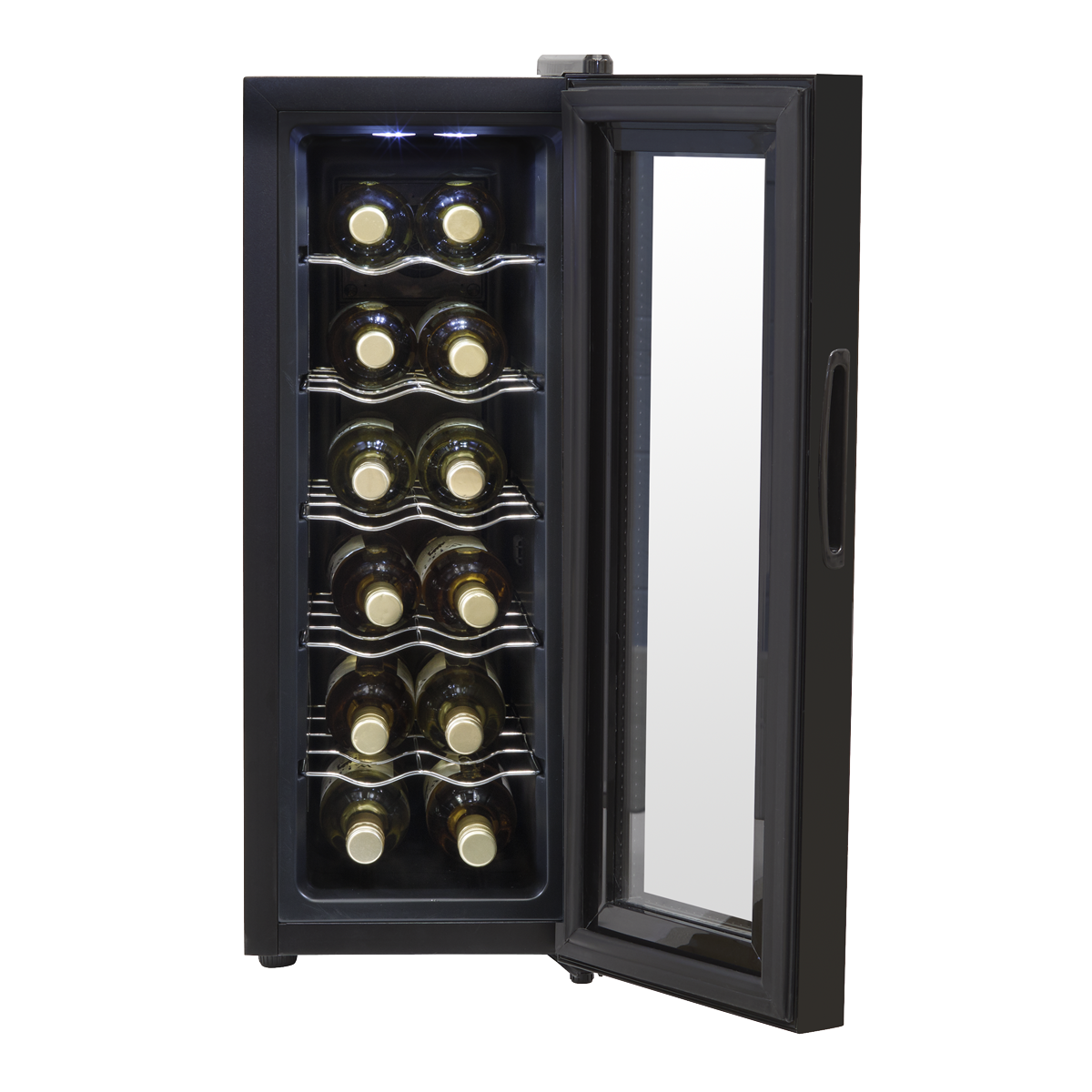 Baridi Wine Cooler Fridge, 12 Bottle, Black (DH73)