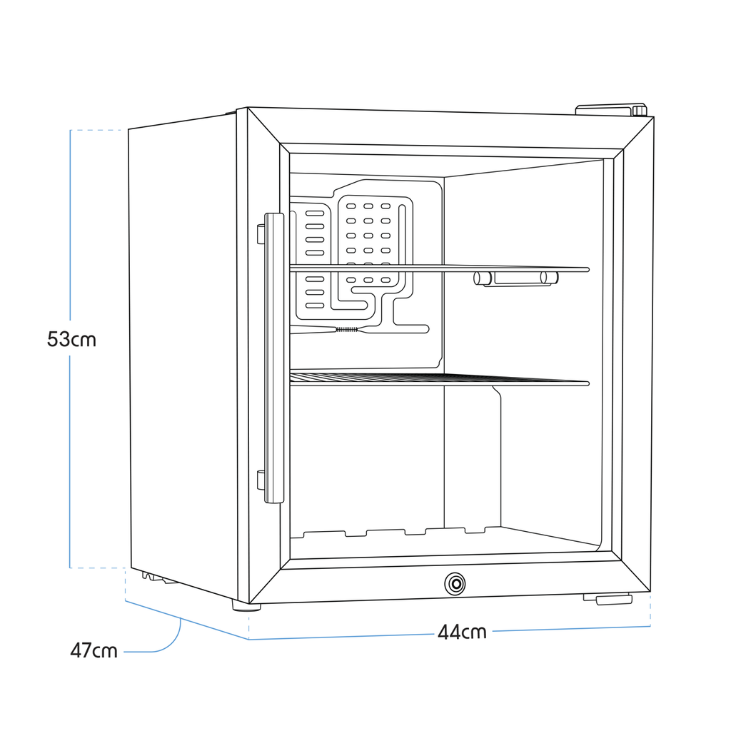 Baridi Beer & Drinks Mini Fridge, 50L Capacity, Stainless Steel (DH75) (Factory Refurbished A)