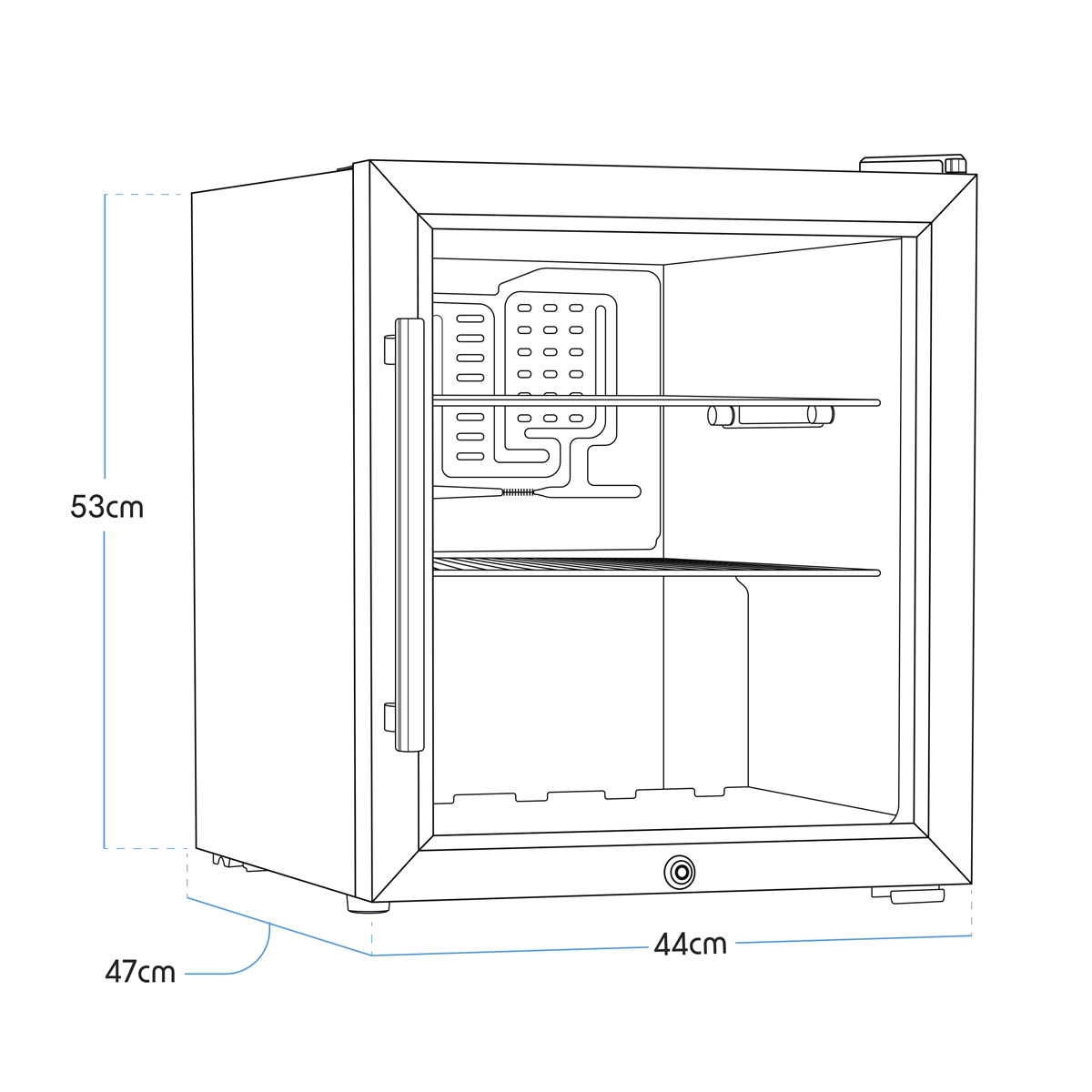 Baridi Beer & Drinks Mini Fridge, 50L Capacity, Stainless Steel (DH75) (Factory Refurbished A)