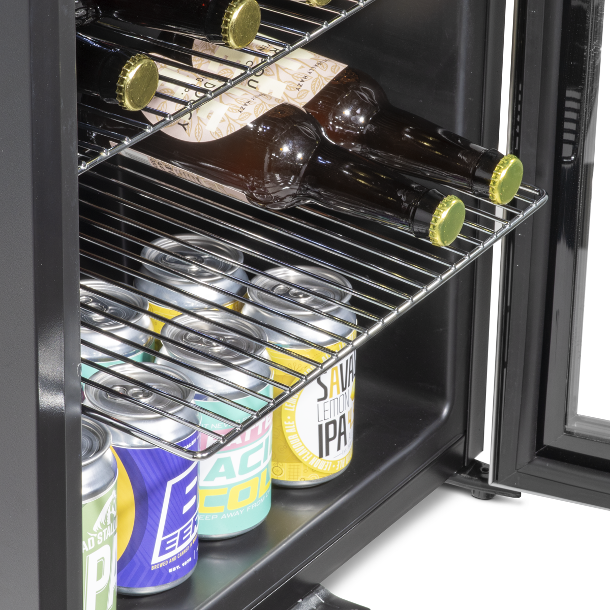 Baridi Beer & Drinks Mini Fridge, 50L Capacity, Stainless Steel (DH75) (Factory Refurbished A)