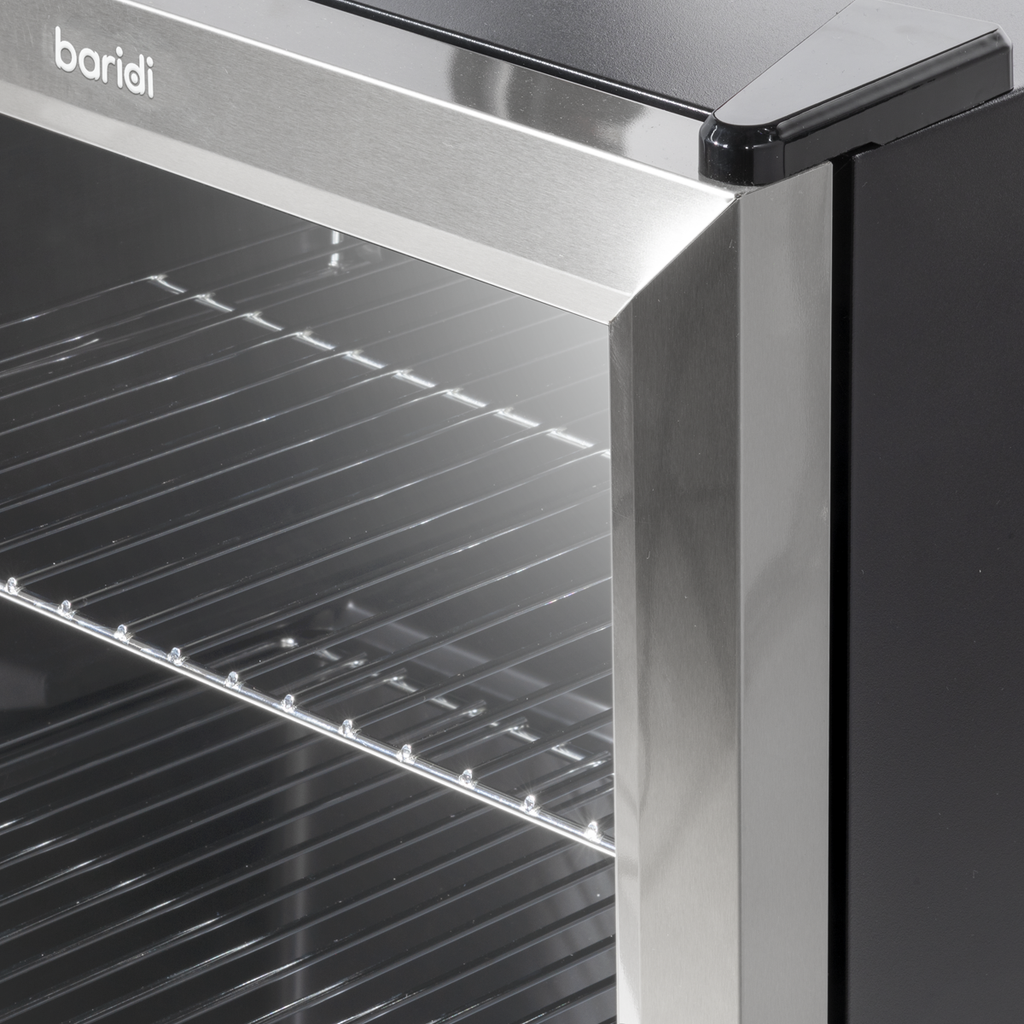 Baridi Beer & Drinks Mini Fridge, 50L Capacity, Stainless Steel (DH75) (Factory Refurbished A)