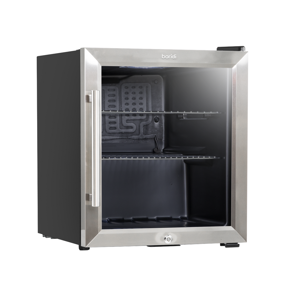 Baridi Beer & Drinks Mini Fridge, 50L Capacity, Stainless Steel (DH75) (Factory Refurbished A)