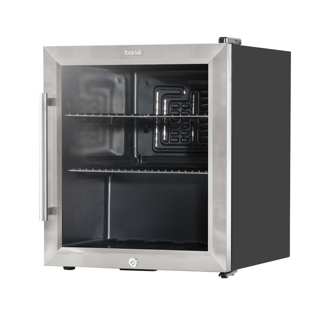 Baridi Beer & Drinks Mini Fridge, 50L Capacity, Stainless Steel (DH75) (Factory Refurbished A)