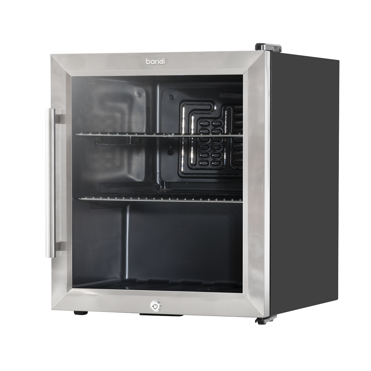 Baridi Beer & Drinks Mini Fridge, 50L Capacity, Stainless Steel (DH75) (Factory Refurbished A)