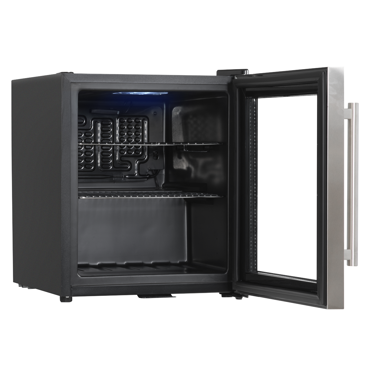 Baridi Beer & Drinks Mini Fridge, 50L Capacity, Stainless Steel (DH75) (Factory Refurbished A)