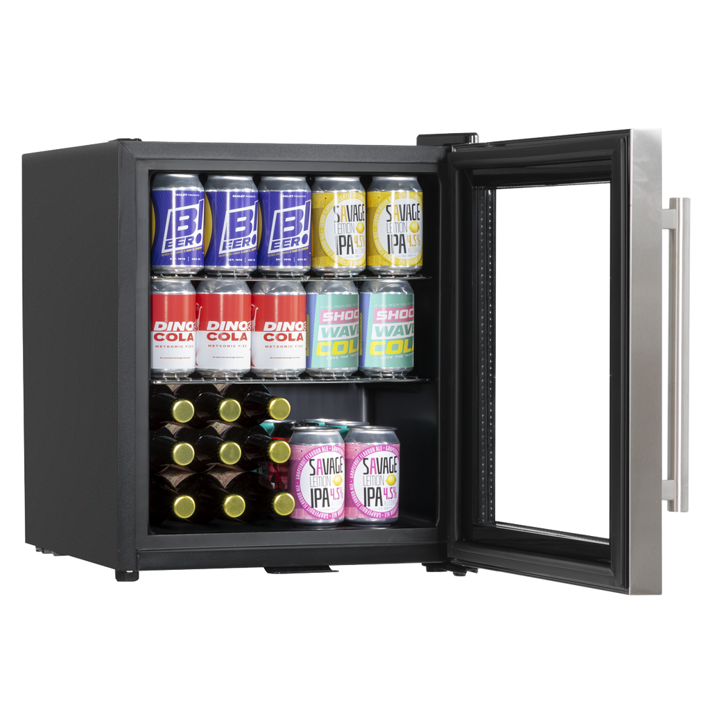 Baridi Beer & Drinks Mini Fridge, 50L Capacity, Stainless Steel (DH75) (Factory Refurbished A)