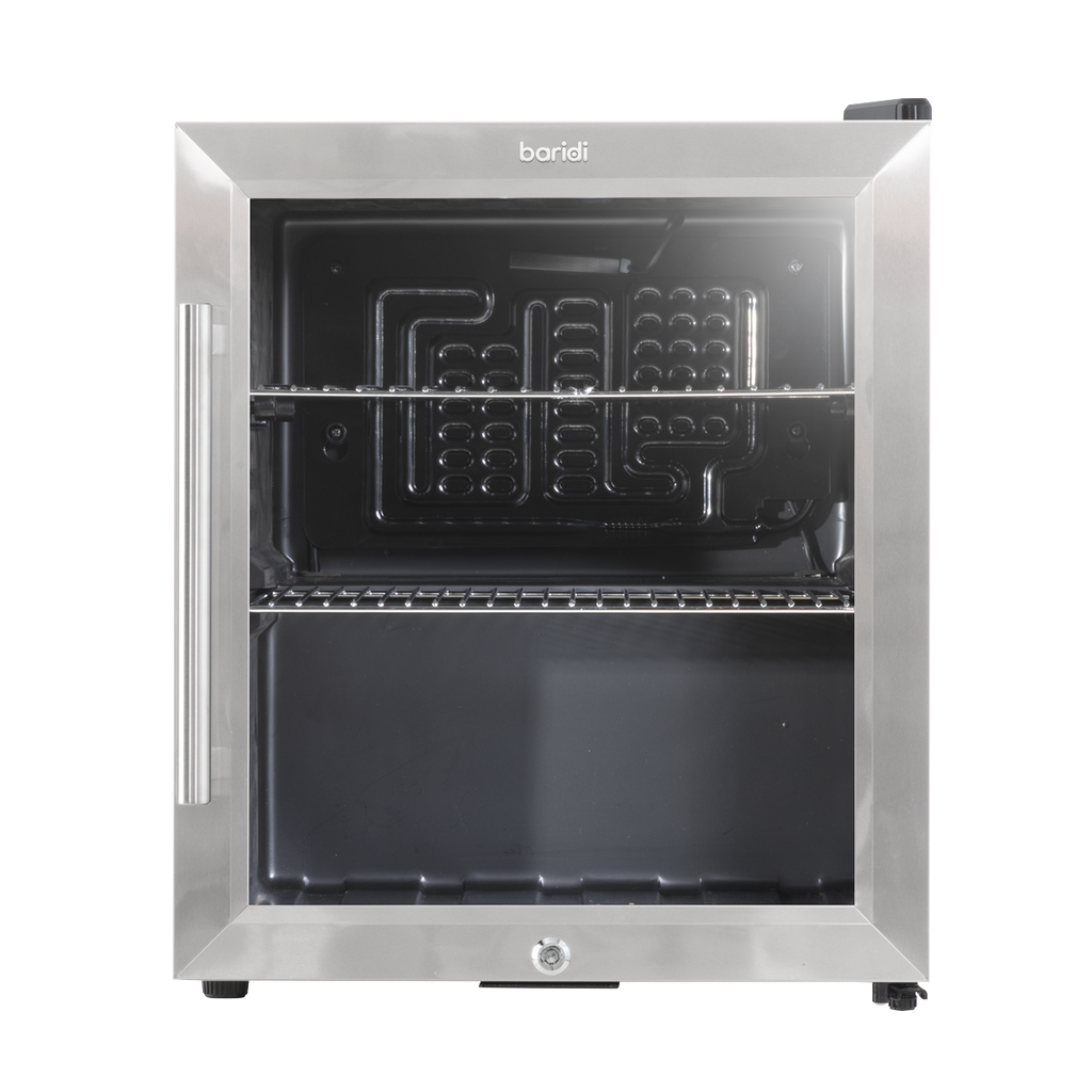 Baridi Beer & Drinks Mini Fridge, 50L Capacity, Stainless Steel (DH75) (Factory Refurbished A)