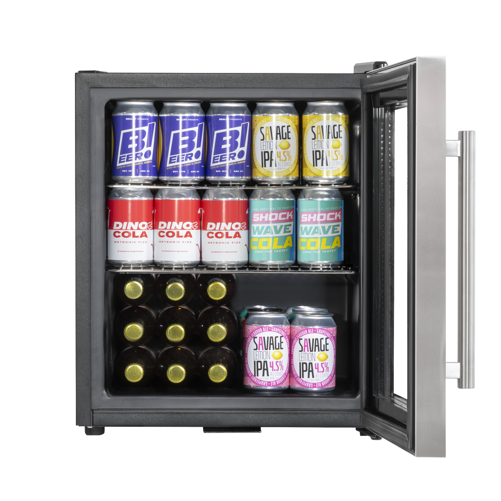 Baridi Beer & Drinks Mini Fridge, 50L Capacity, Stainless Steel (DH75) (Factory Refurbished A)