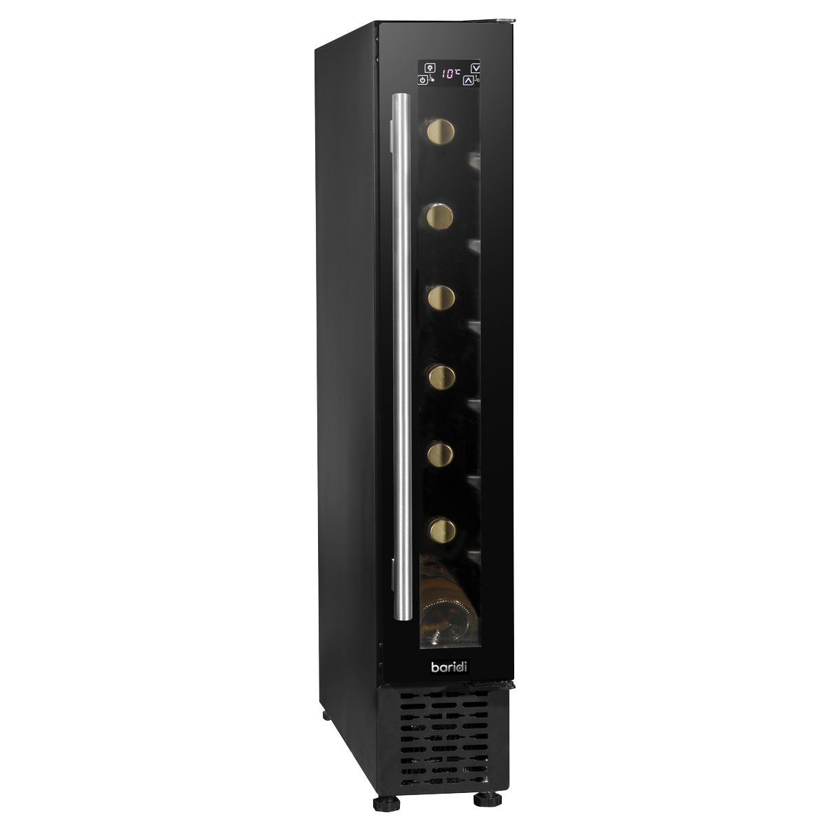 Baridi Extra-Slim Wine Cooler Fridge, 7 Bottle, Black (DH76) (Factory Refurbished A)