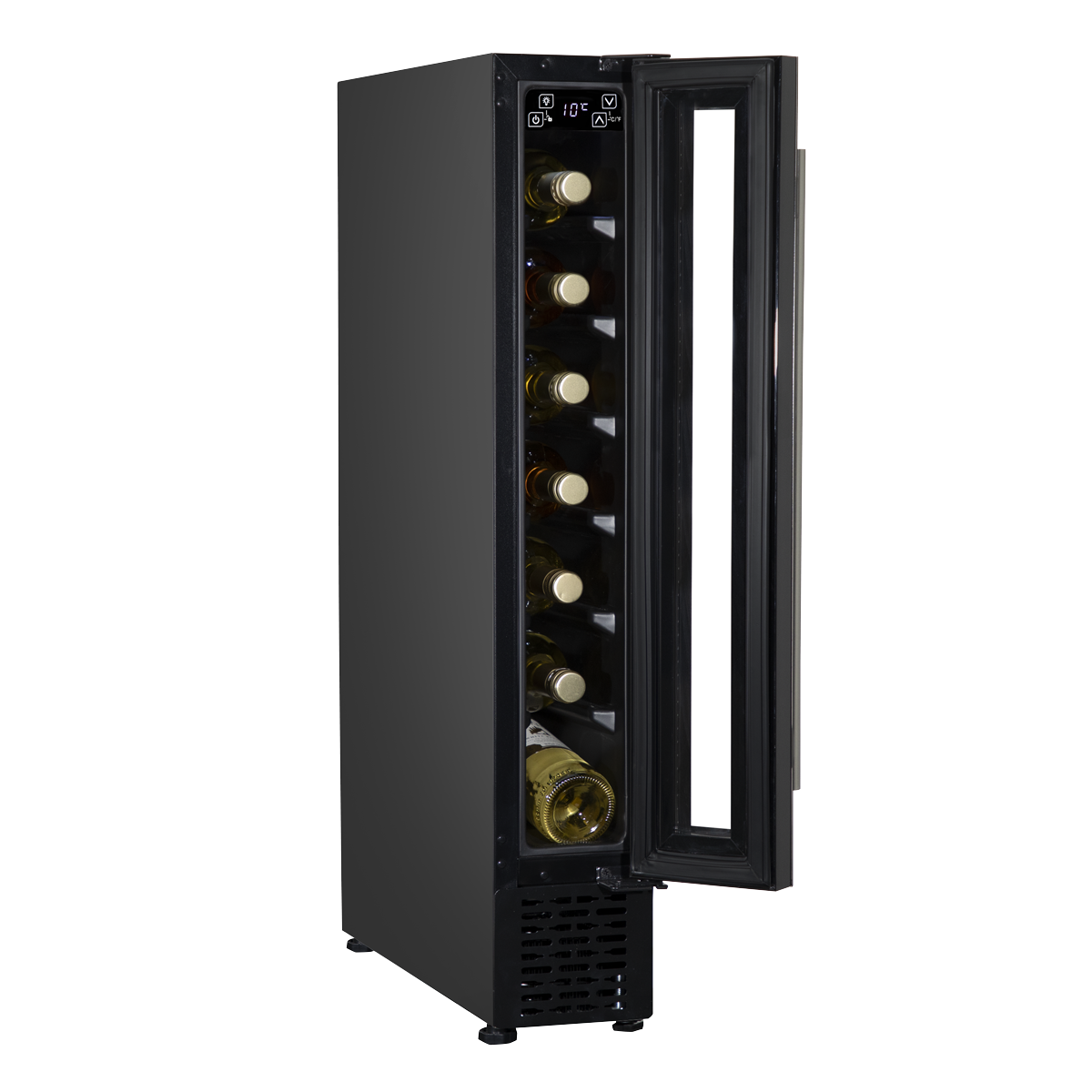 Baridi Extra-Slim Wine Cooler Fridge, 7 Bottle, Black (DH76) (Factory Refurbished A)