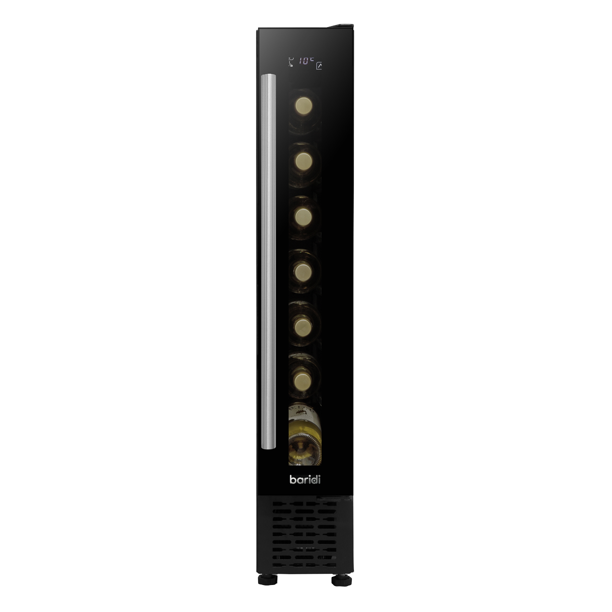Baridi Extra-Slim Wine Cooler Fridge, 7 Bottle, Black (DH76) (Factory Refurbished A)