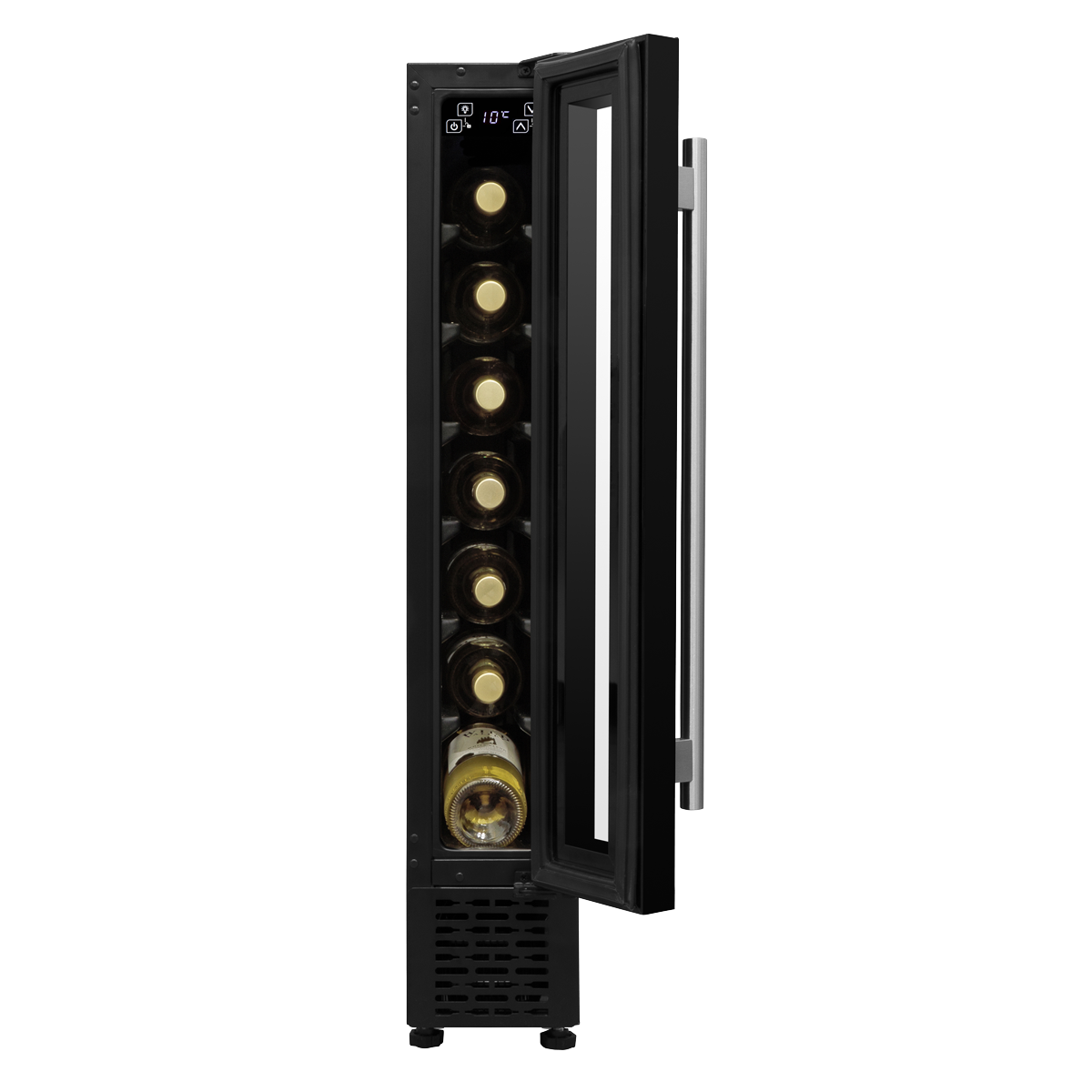 Baridi Extra-Slim Wine Cooler Fridge, 7 Bottle, Black (DH76) (Factory Refurbished A)