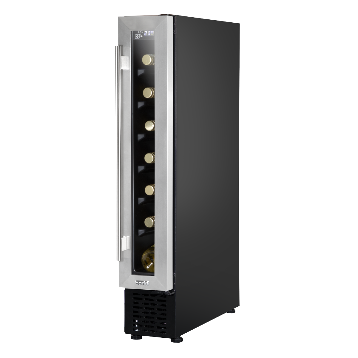 Baridi Extra-Slim Wine Cooler Fridge, 7 Bottle, Stainless Steel (DH77)