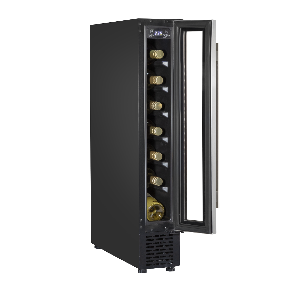 Baridi Extra-Slim Wine Cooler Fridge, 7 Bottle, Stainless Steel (DH77)
