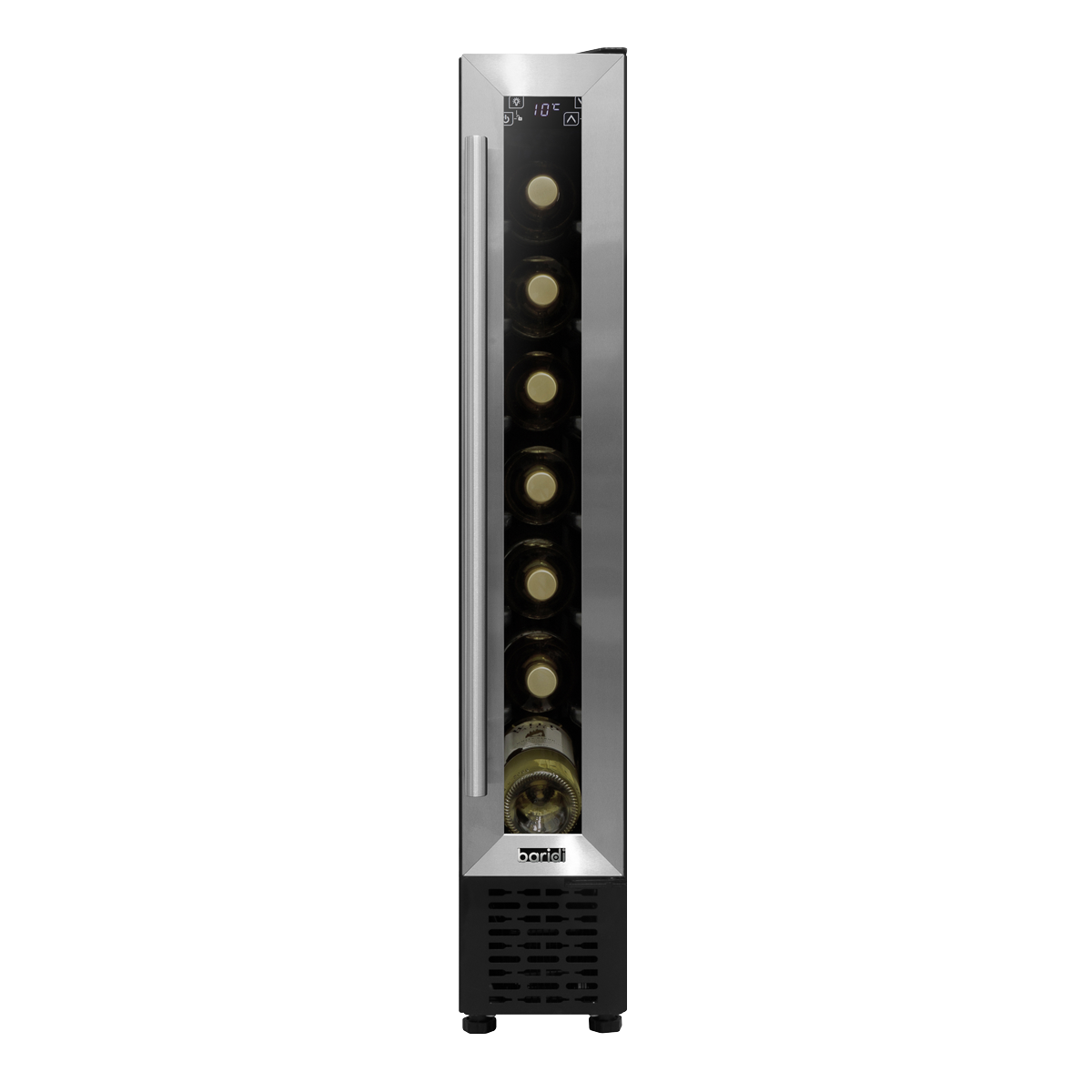 Baridi Extra-Slim Wine Cooler Fridge, 7 Bottle, Stainless Steel (DH77)
