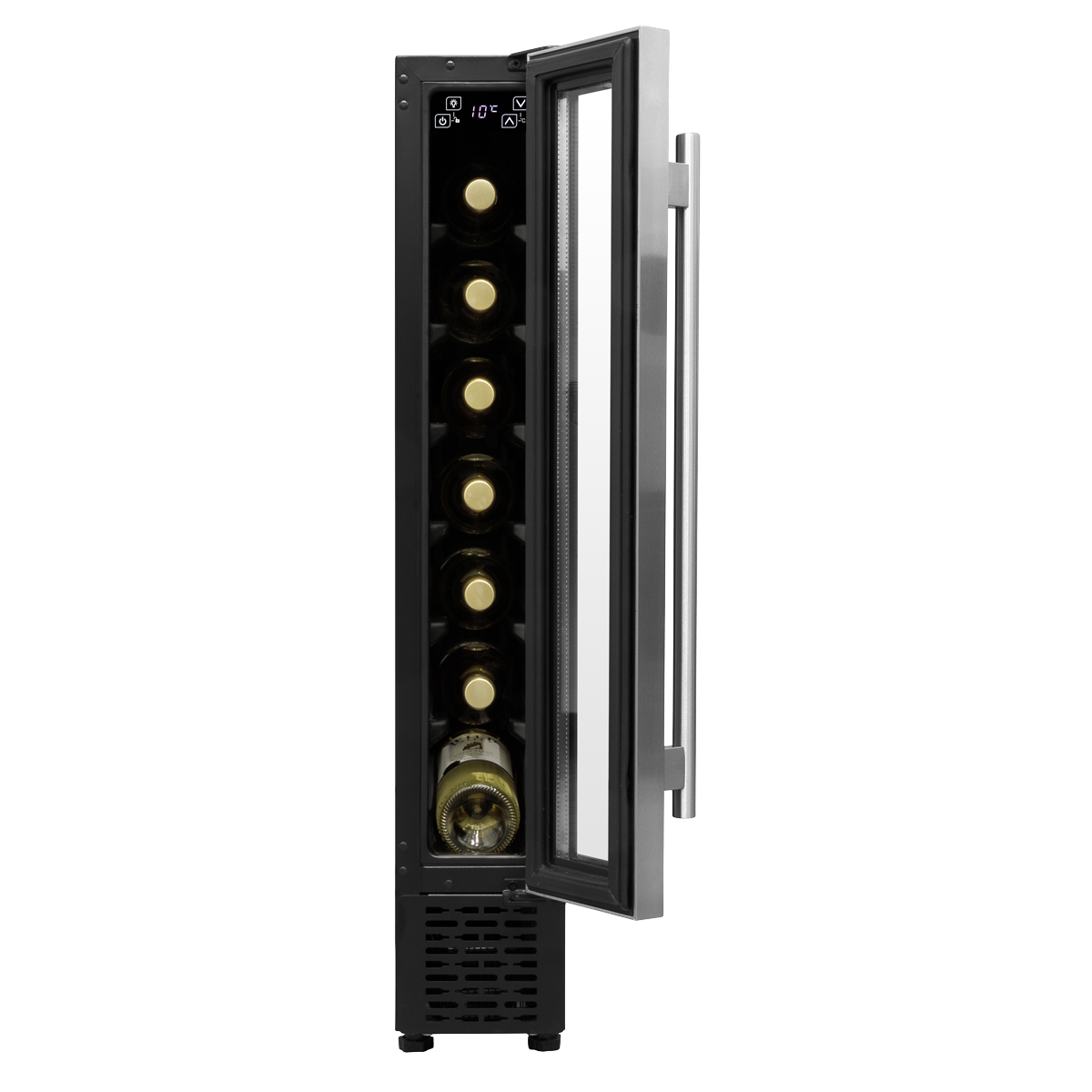 Baridi Extra-Slim Wine Cooler Fridge, 7 Bottle, Stainless Steel (DH77)