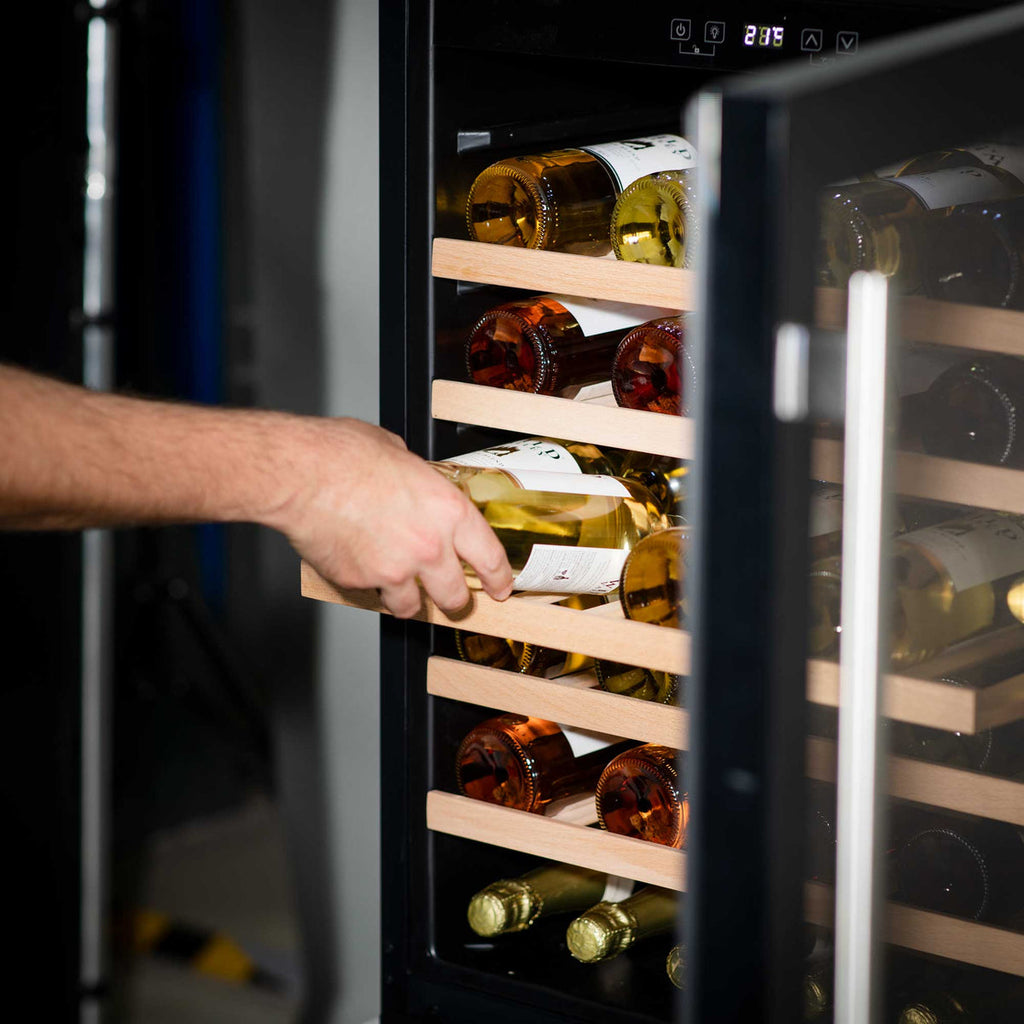 Baridi Under-Counter Wine Cooler Fridge, 54 Bottle, Black (DH78)