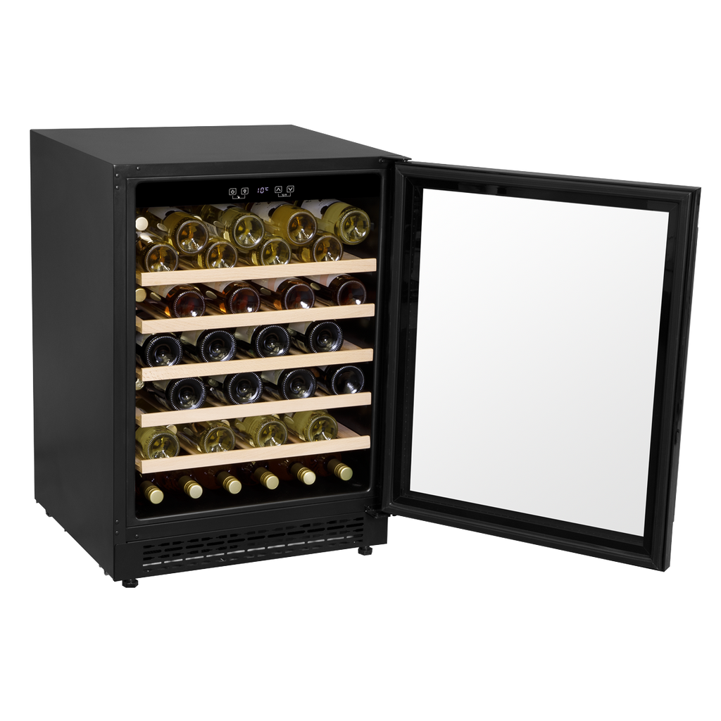 Baridi Under-Counter Wine Cooler Fridge, 54 Bottle, Black (DH78)