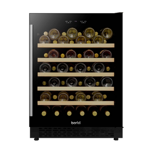 Baridi DH78 Under-Counter Freestanding Wine Cooler Fridge with Digital Touchscreen Controls & LED Light, 54 Bottle Capacity, Black