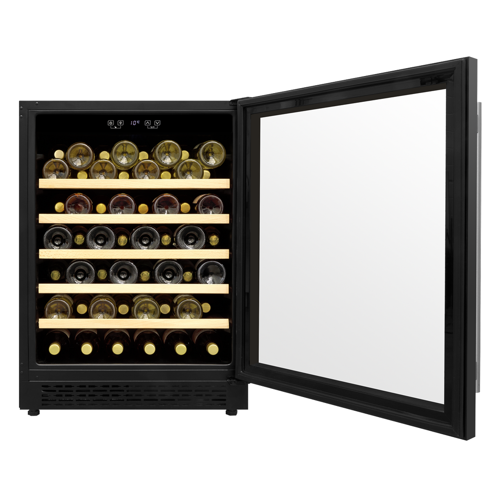 Baridi Under-Counter Wine Cooler Fridge, 54 Bottle, Black (DH78)