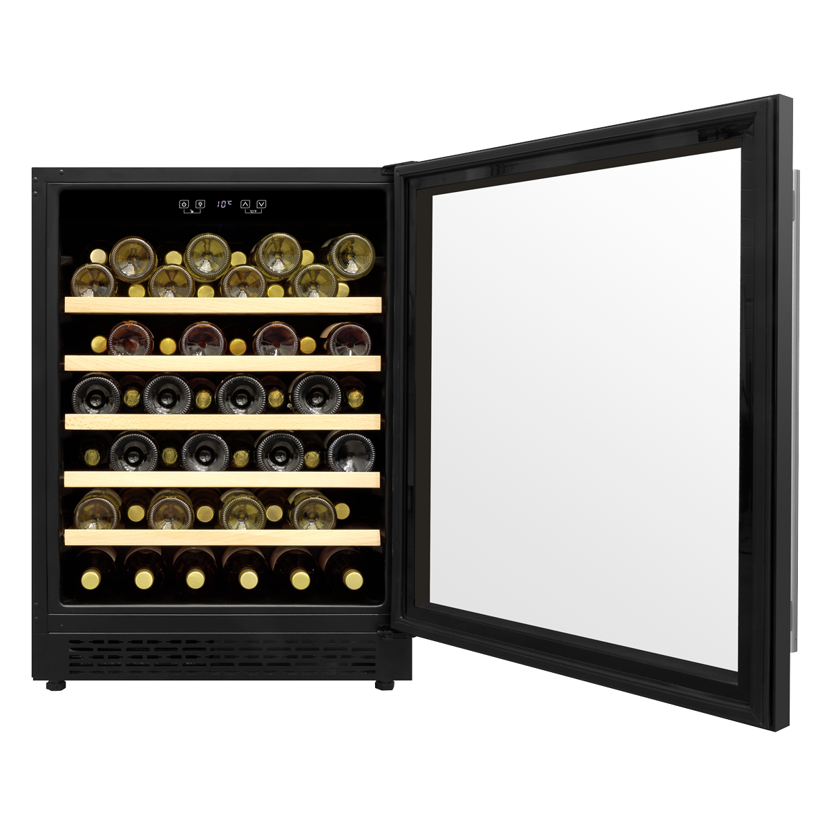 Baridi Under-Counter Wine Cooler Fridge, 54 Bottle, Black (DH78)