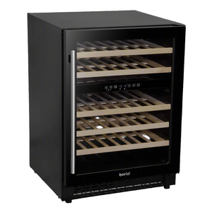 Baridi DH79 Dual Zone Under-Counter Freestanding Wine Cooler Fridge with Digital Touchscreen Controls & LED Light, 46 Bottle Capacity, Black