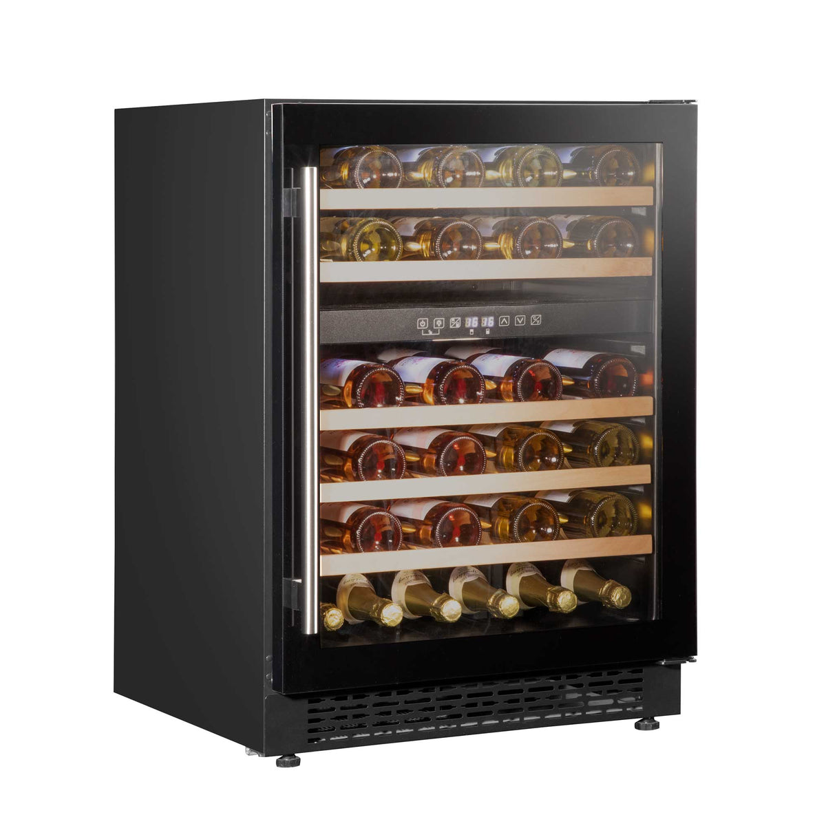 Baridi Dual Zone Under-Counter Wine Cooler Fridge, 46 Bottle, Black (DH79) (Factory Refurbished B)