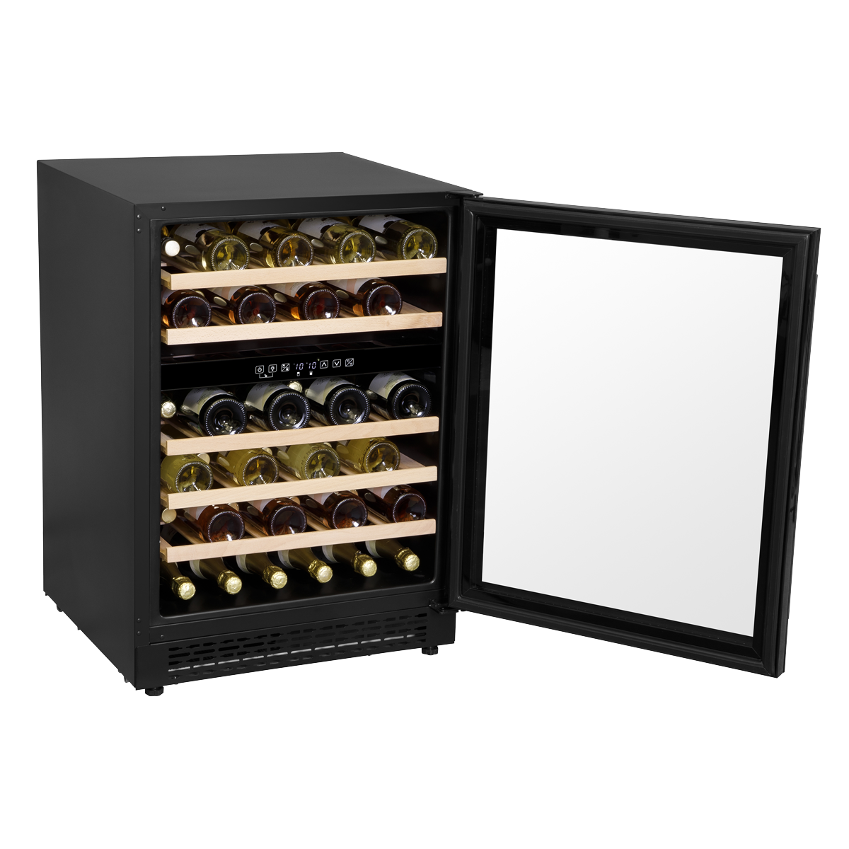Baridi Dual Zone Under-Counter Wine Cooler Fridge, 46 Bottle, Black (DH79) (Factory Refurbished B)