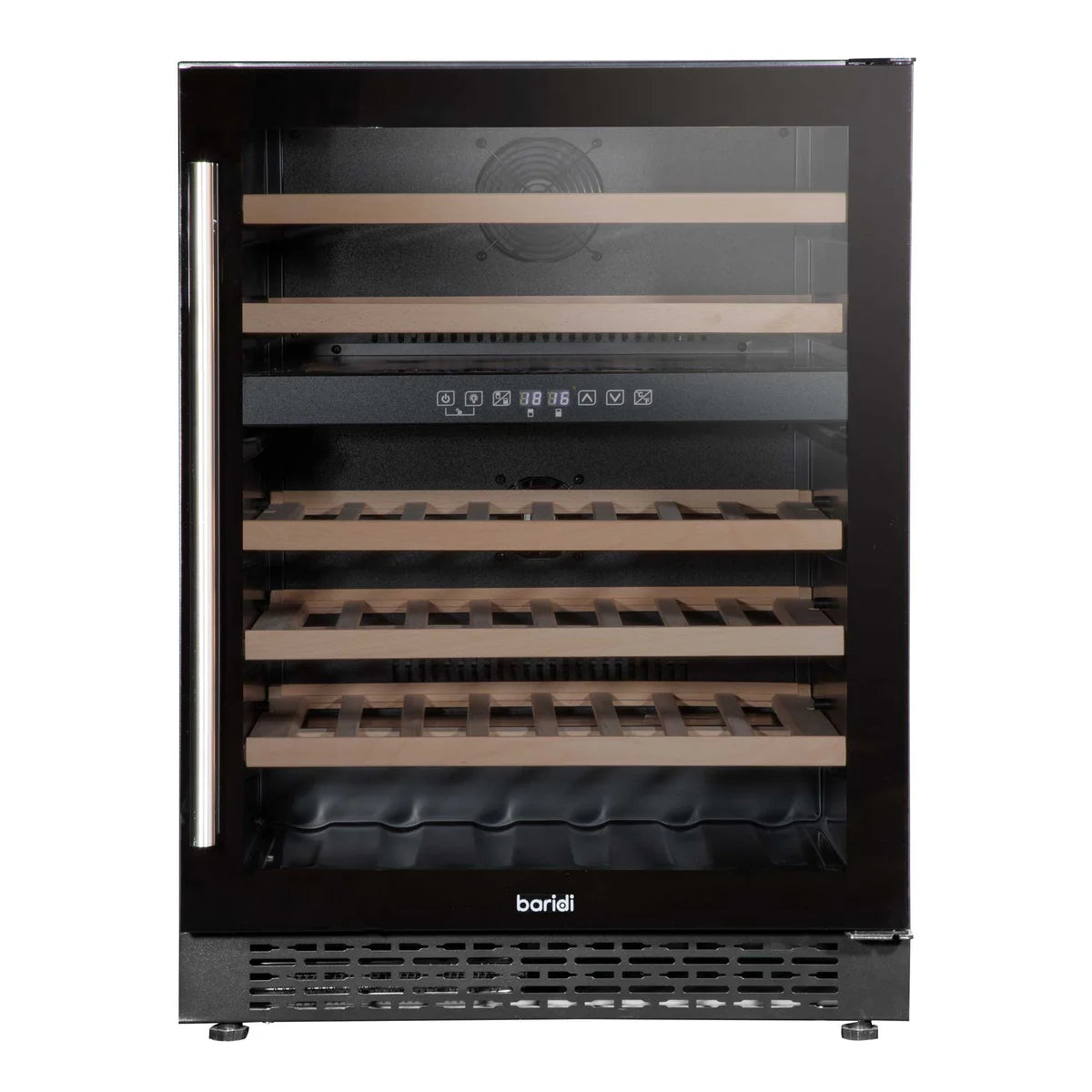 Baridi DH79 Dual Zone Under-Counter Freestanding Wine Cooler Fridge with Digital Touchscreen Controls & LED Light, 46 Bottle Capacity, Black