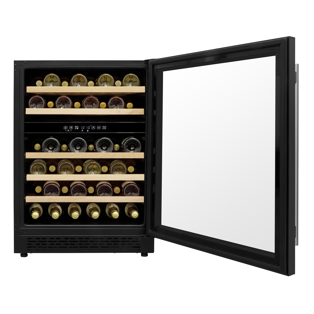 Baridi Dual Zone Under-Counter Wine Cooler Fridge, 46 Bottle, Black (DH79) (Factory Refurbished B)