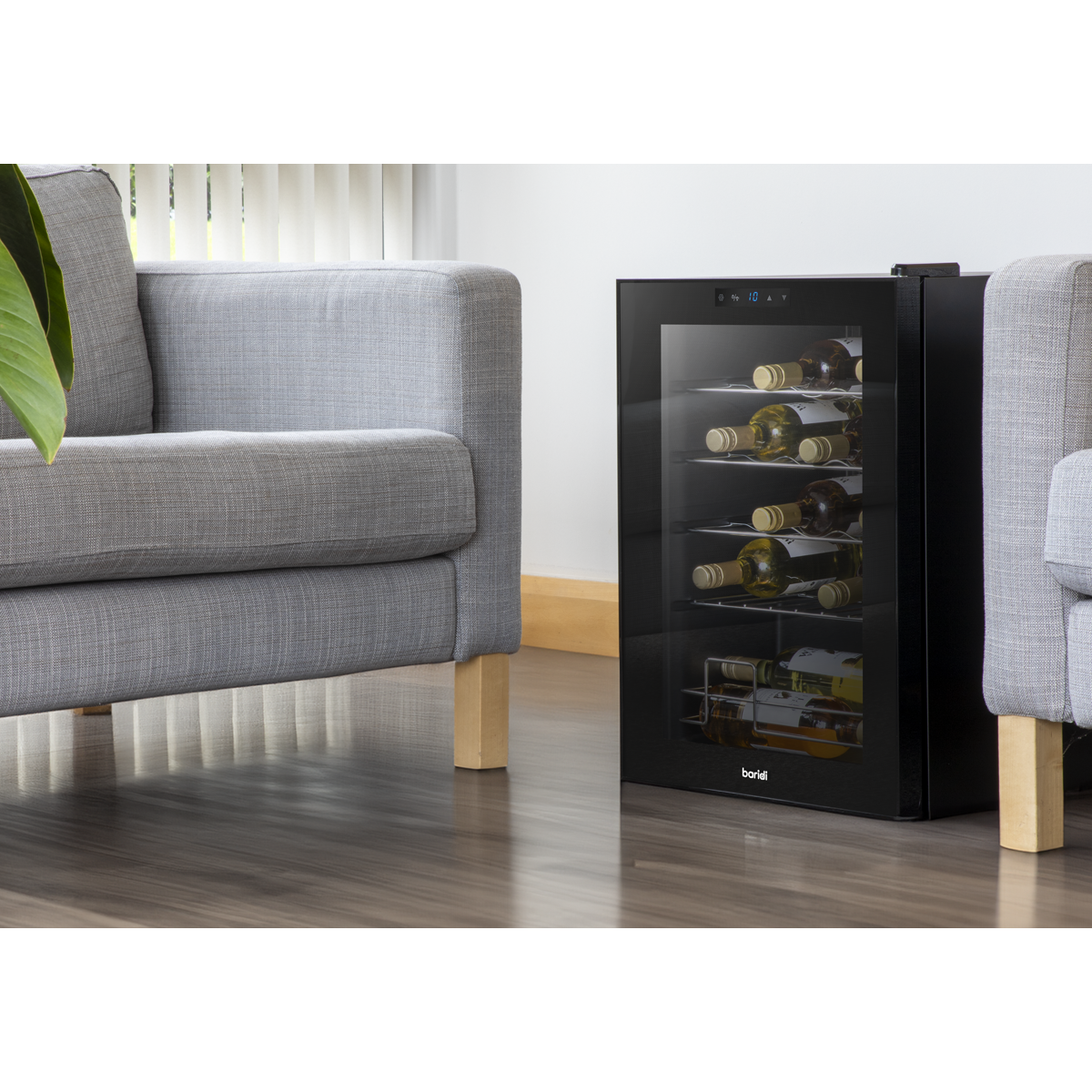 Baridi Wine Cooler Fridge, 20 Bottle, Black (DH8) (Factory Refurbished A)