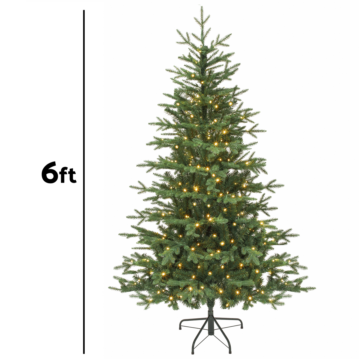Dellonda Pre-Lit Hinged Christmas Tree with 270 LED Lights, 6ft/180cm (DH81)