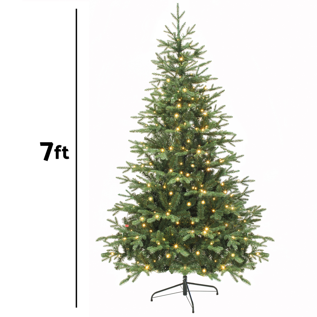 Dellonda Pre-Lit Hinged Christmas Tree with 350 LED Lights, 7ft/210cm (DH82)