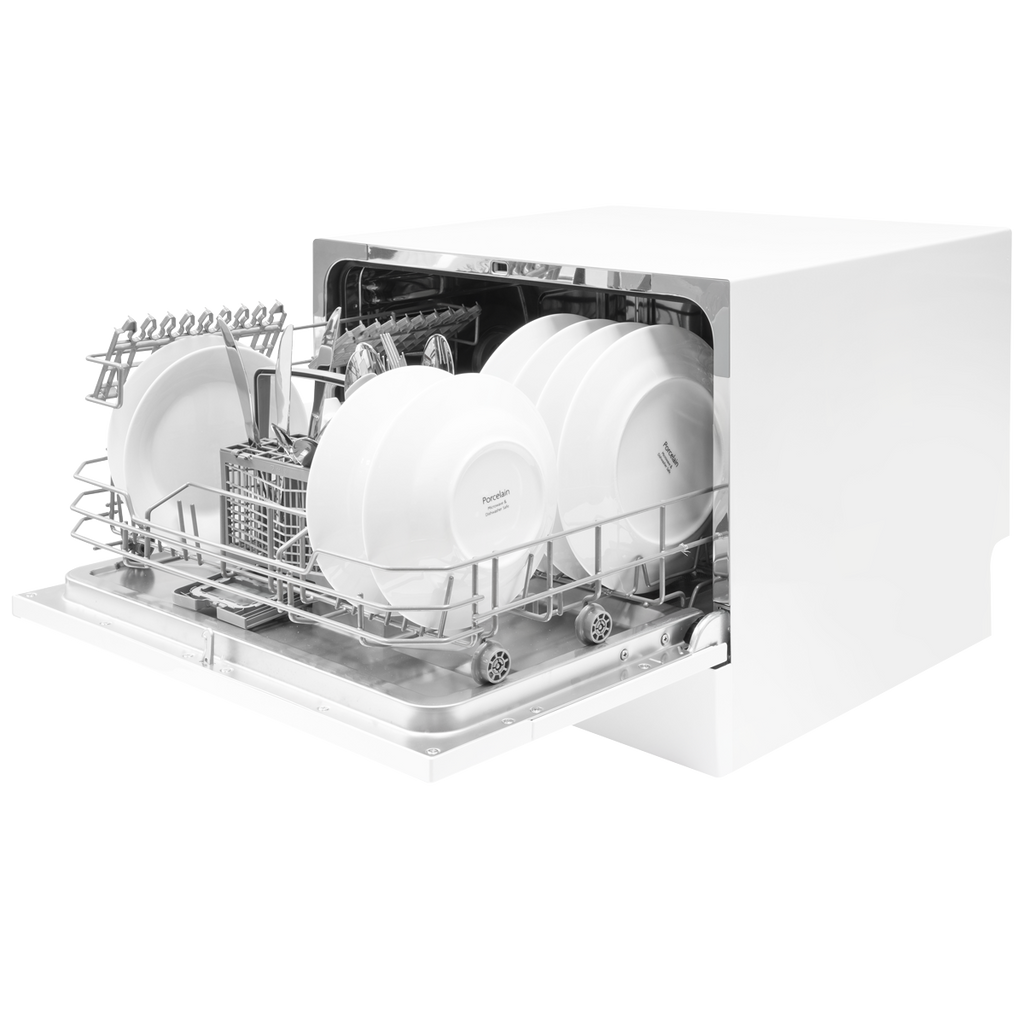 Baridi Tabletop Dishwasher, 6 Place Settings, 6.5L Capacity, White (DH83)