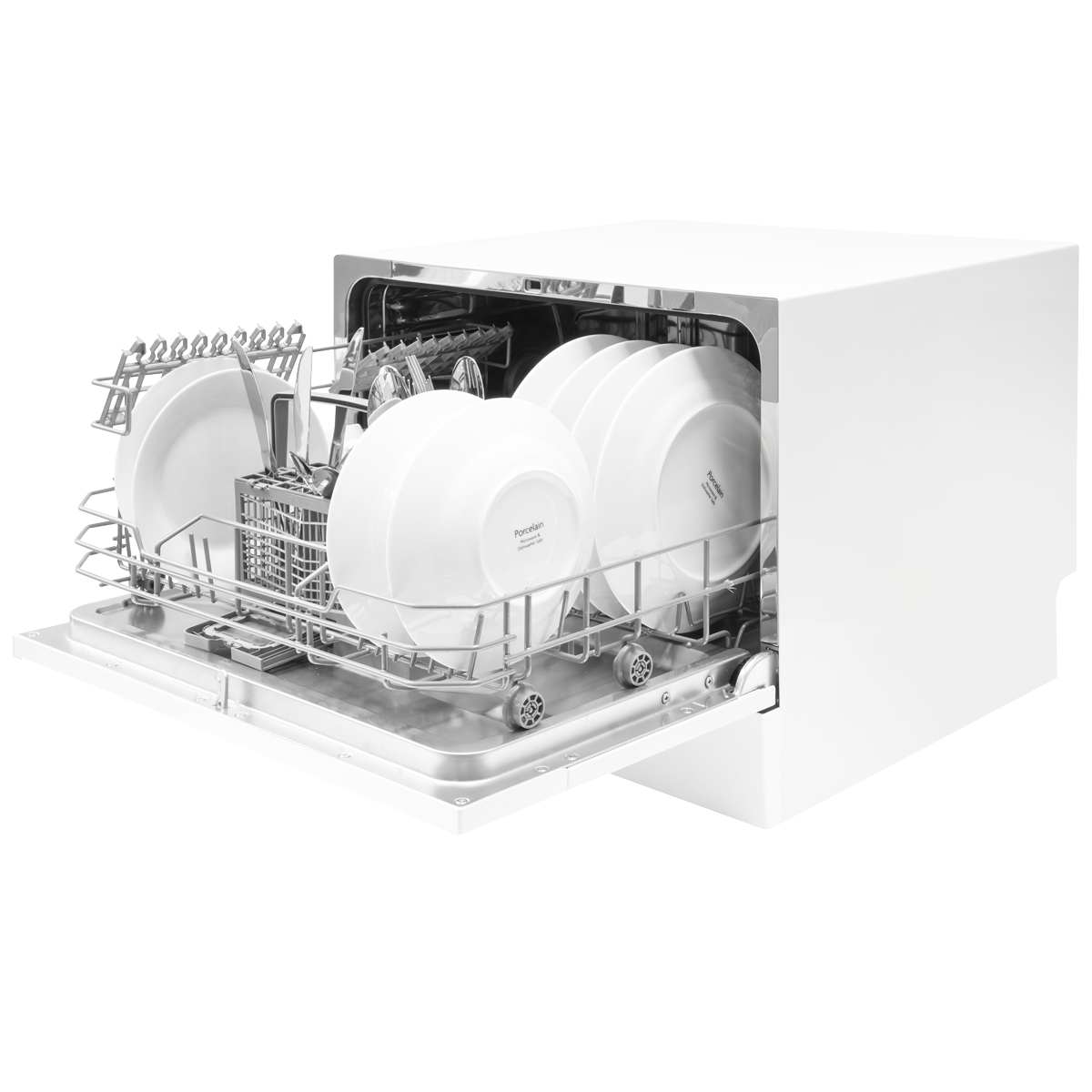 Baridi Tabletop Dishwasher, 6 Place Settings, 6.5L Capacity, White (DH83)
