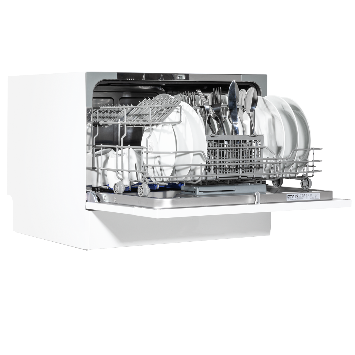 Baridi Tabletop Dishwasher, 6 Place Settings, 6.5L Capacity, White (DH83)
