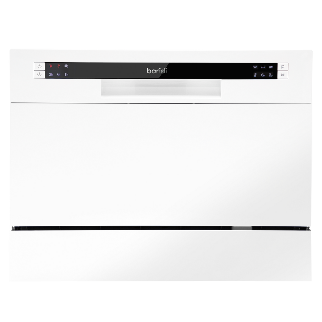 Baridi Tabletop Dishwasher, 6 Place Settings, 6.5L Capacity, White (DH83)