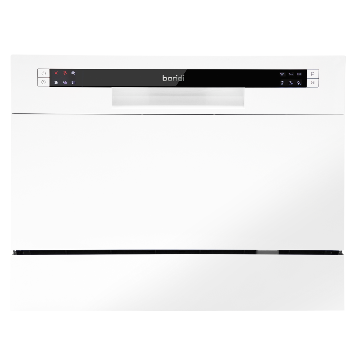 Baridi Tabletop Dishwasher, 6 Place Settings, 6.5L Capacity, White (DH83)